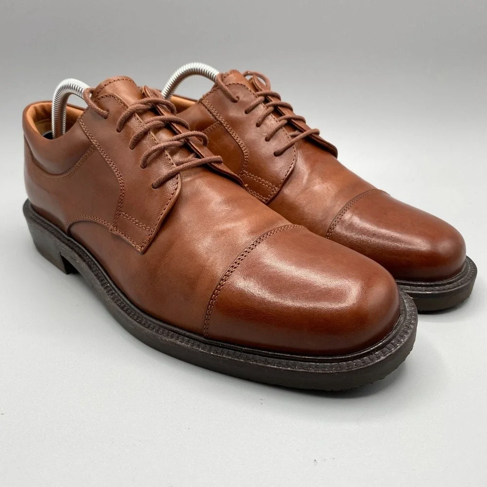 Johnston & Murphy Passport Brown Oxfords Shoes 20-1500 Mens 9 M Made in Italy